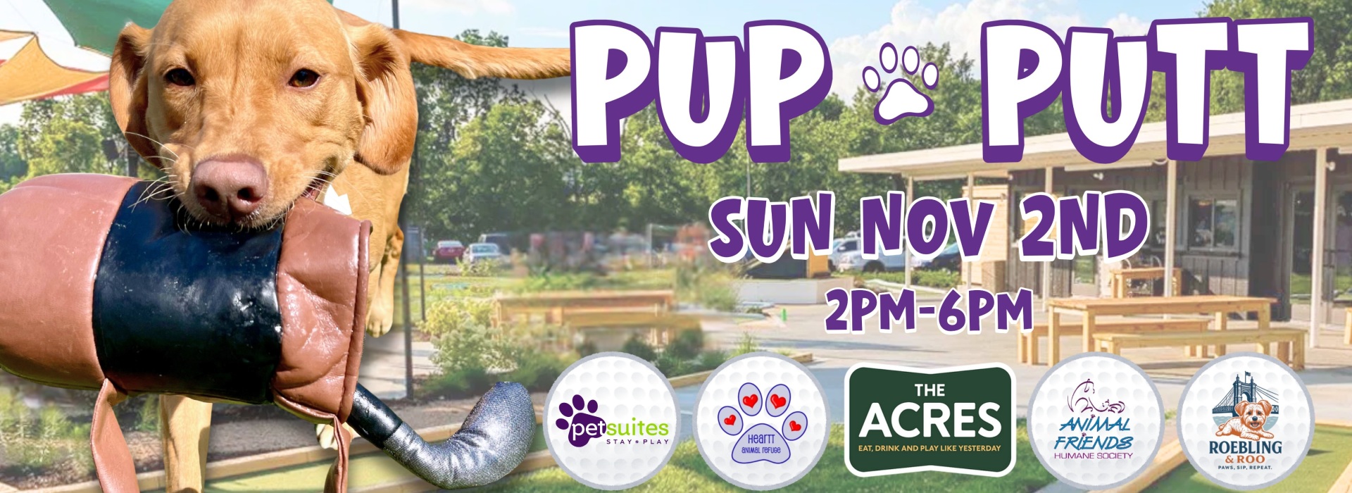 Dog carrying Golf bag in mouth